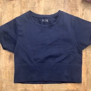 Navy Blue Cropped Aerie/Offline Tee